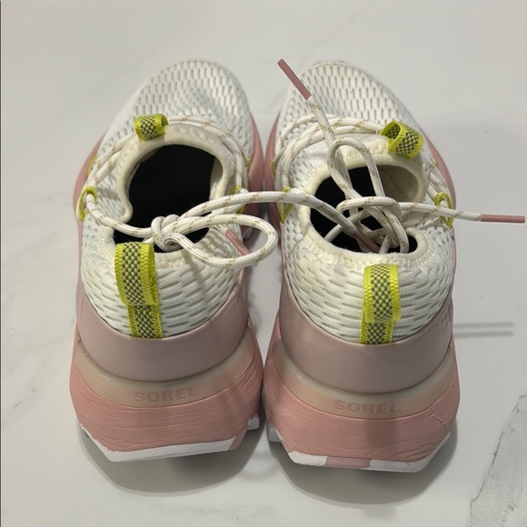Sorel White and Pink Sneakers with Chunky Sole and Breathable Mesh - Picture 3 of 5